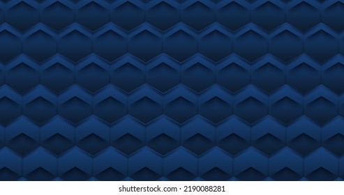Abstract blue 3D hexagon geometric pattern background. Vector