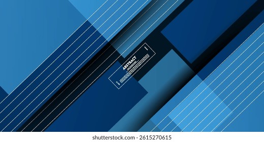 Abstract blue 3D overlapping background. Simple square themed blue background. Modern paper cut design. Vector Eps10