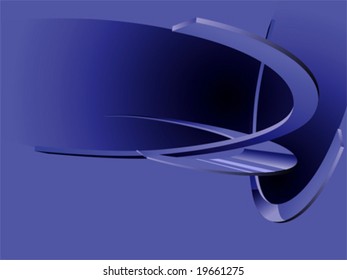 Abstract Blue 3D Rings