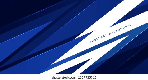 Abstract blue 3D sport background. Overlap triangle shapes pattern. Eps10 vector