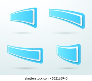 Abstract Blue 3d Text Box Templates 4 Set Vector