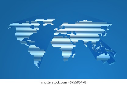 abstract blue 3D world map