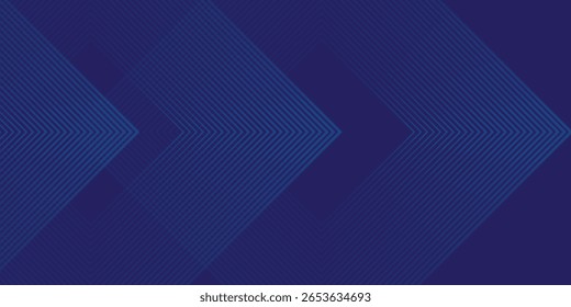 Fundo azul abstrato com linhas de seta brilhantes. Simples arte brilhante azul conceito linhas geométricas design natural bom padrão moderno agradável.   