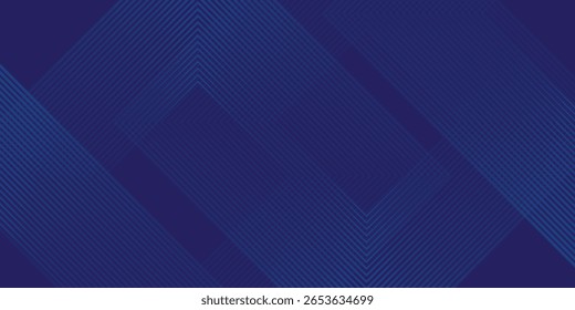 Abstrakter blauer Hintergrund mit leuchtenden Pfeillinien. Einfache Kunst glänzend blau Konzept geometrische Linien Design digital