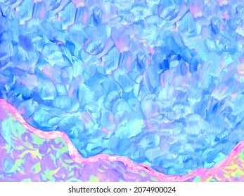 Abstract blue acrylic background for wallpapers, posters, cards, invitations, websites. Modern painting handmade background.Vector illustration