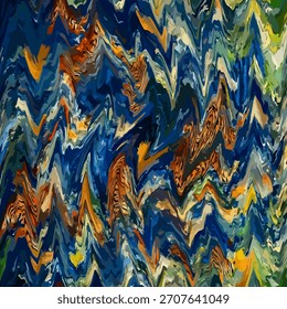 Abstract blue acrylic liquid marble surface design. colorful swirl on background. creative brush stroke art. illustration vector