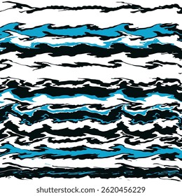 Abstract blue acrylic liquid sea waves surface design. colorful swirl on background. creative brush stroke art. illustration vector