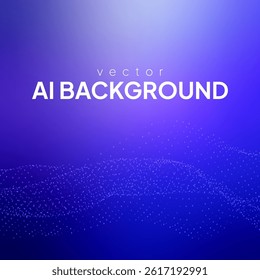 Abstract blue AI background with glowing wavy lines, digital particles and cyber tech vibes, ideal for web banners and hi-tech concepts.