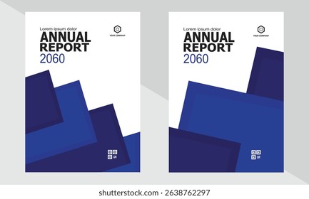 Abstract Blue Annual Report Corporate Business Cover Template vector illustration set