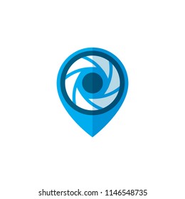 Abstract Blue Aperture Pinpoint