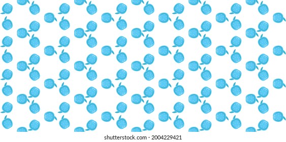 Abstract blue apple pattern Vector illustration