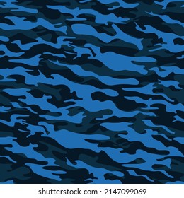 vector de diseño de patrones sin fisuras del ejército azul abstracto