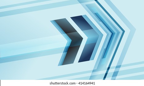 abstract blue arrow background. technology backdrop, motion banner