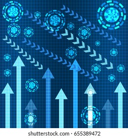 abstract blue arrow concept technology vector background 