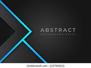 Abstract Blue Arrow Dark Grey Shadow Line with Blank Space Design Modern Futuristic Background Geometric Overlap Layer Paper Cut Style