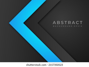 Abstract Blue Arrow Dark Grey Shadow Line with Blank Space Design Modern Futuristic Background Geometric Overlap Layer Paper Cut Style