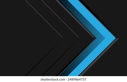 Abstract blue arrow direction geometric on black metallic design modern futuristic background vector illustration.