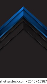 Abstract blue arrow direction geometric with blank space on black design modern luxury futuristic background vector illustration.