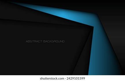 Abstracto azul flecha dirección gris metálico negro sombra geométrica diseño de lujo moderno futurista tecnología de fondo ilustración vectorial.