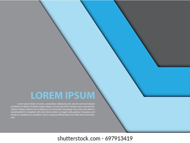The abstract blue arrow gray blank space sample text design modern futuristic creative background vector illustration.