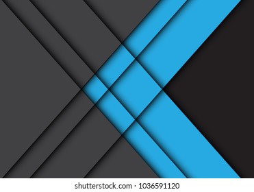 Abstract blue arrow grey direction overlap design modern futuristic background vector illustration.