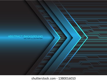 Abstract blue arrow light circuit power direction design modern futuristic technology background vector illustration.