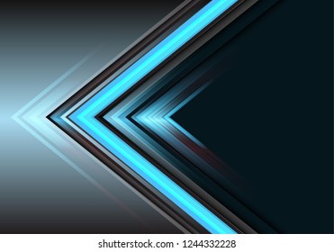 Abstract blue arrow light power direction on grey design modern futuristic background vector illustration.