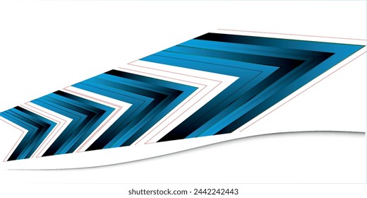 Abstract blue arrow lines on white background. Modern blue gradient geometric lines pattern. abstract lines