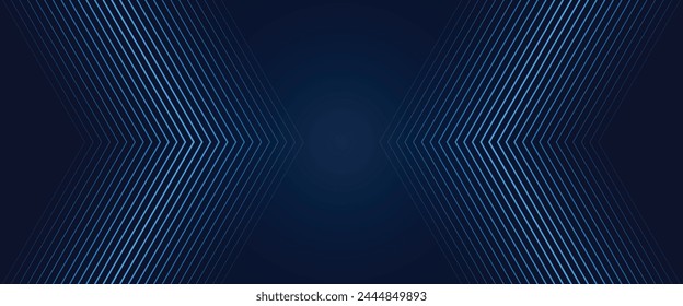 Abstractas líneas de flecha azul sobre fondo blanco. Patrón moderno de líneas geométricas de degradado azul. Líneas mínimas. Concepto de tecnología futurista