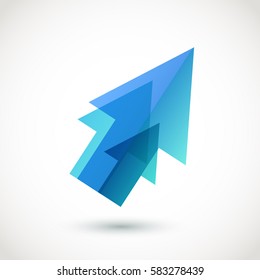Abstract blue arrow logo