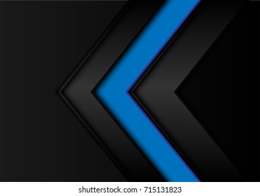 Abstract blue arrow on black metal design modern futuristic background vector illustration.