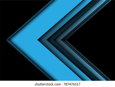 Abstract blue arrow on black design modern futuristic background vector illustration.