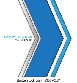 Abstract blue arrow overlap on white background design modern background vector illustration.