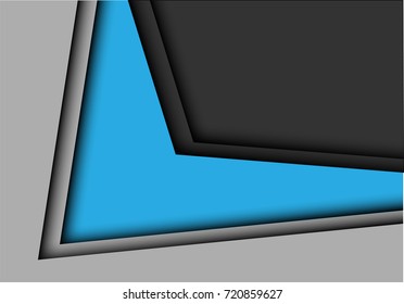 Abstract blue arrow overlap on gray with blank space for text place design modern futuristic background vector illustration.