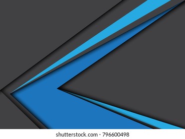 Abstract blue arrow speed on gray design modern futuristic background vector illustration.