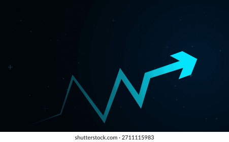 El Abstractas avance de la flecha azul se mueve a través del espacio digital, reflejando la modernización y la estrategia basada en datos Diseño de gráficos de Ilustración vectorial