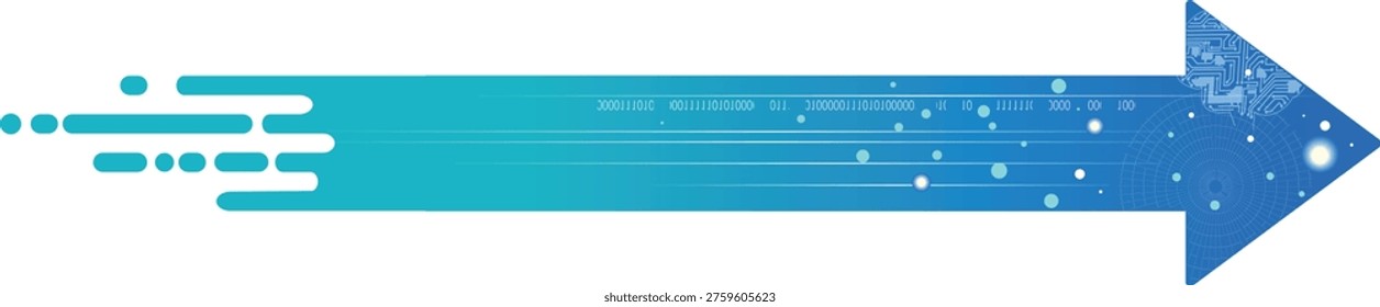 Abstract blue arrow vector representing data communication and technology evolution