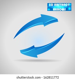 Abstract Blue Arrows 3d Vector