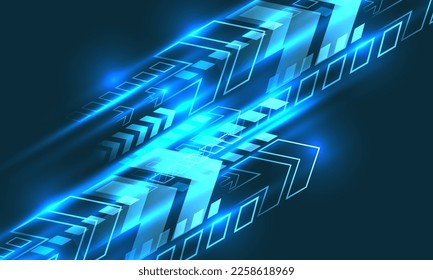 Abstract blue arrows direction dynamic speed design modern futuristic technology background vector illustration.