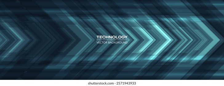 Abstract blue arrows futuristic technology background concept high-speed movement. Dynamic motion blue hi tech digital arrows and stripes. Vector illustration