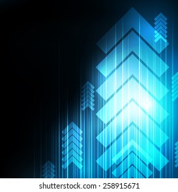 Abstract Blue Arrows technology communicate background, vector illustration