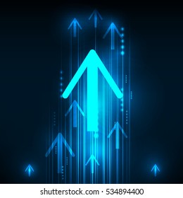 Abstract Blue Arrows technology communicate background, vector illustration 