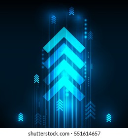 Abstract Blue Arrows technology communicate background, vector illustration