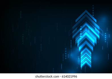 Abstract Blue Arrows technology communicate background, vector illustration 