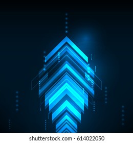 Abstract Blue Arrows technology communicate background, vector illustration 