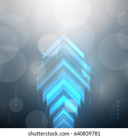 Abstract Blue Arrows technology communicate background, vector illustration  