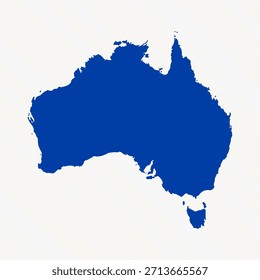 Abstract Blue Australia Simple Map