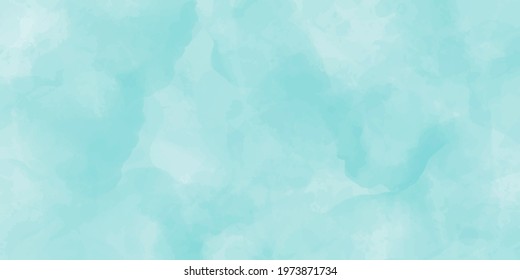 Abstract blue azure green marble fluid painted background. Alcohol ink or watercolor art. Editable vector texture backdrop