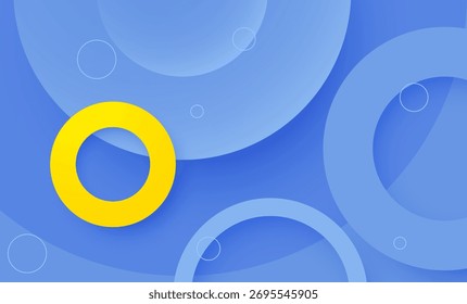 Abstract blue background with 3D circles and light design