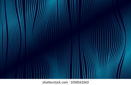Abstract Blue Background with 3d Effect in Futuristic Style. Metal Grid. Trendy Background with Wavy Stripes and Gradient for Web Design, Presentation, Poster, Wallpaper, Banner, Illustrations, Cover.
